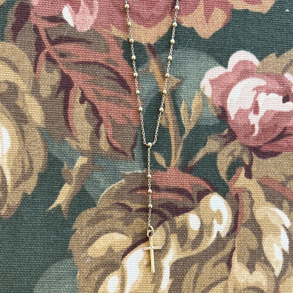 Gold Plated Sterling Silver Cross Necklace